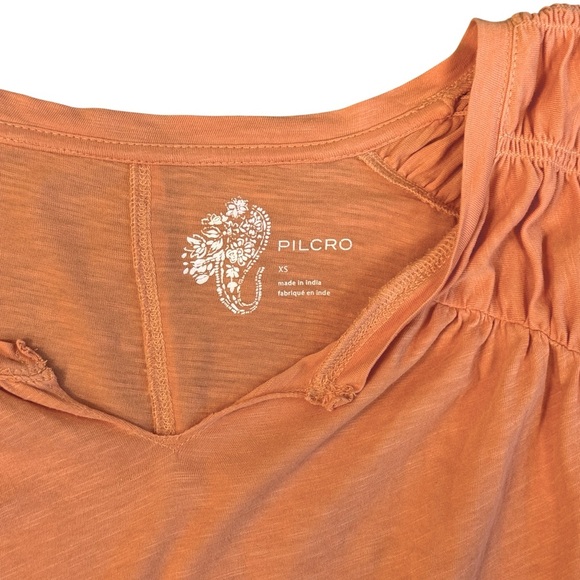 Anthropology Pilcro Smocked Muscle Tee. Orange Size XS #1713 - Picture 7 of 11